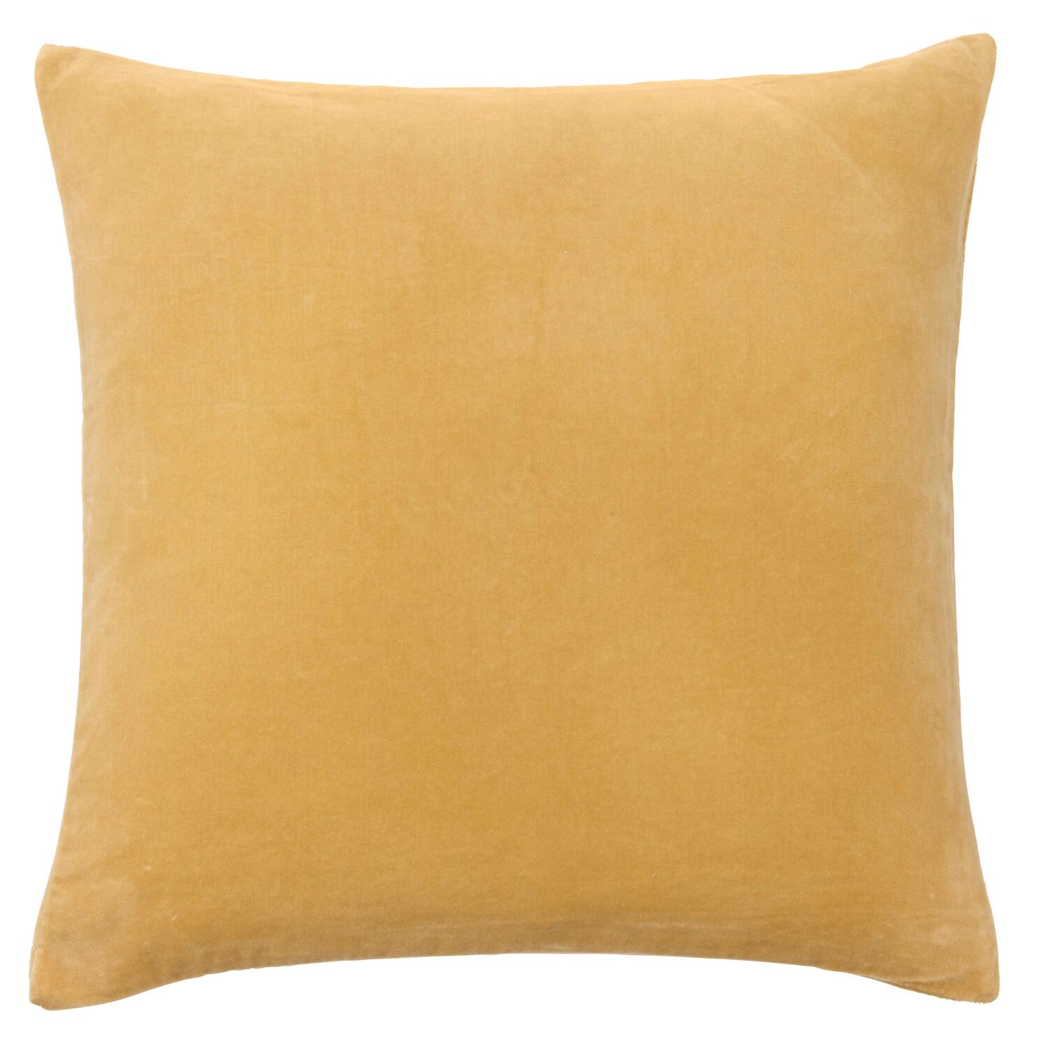 Velour pude, gul - 50x50cm